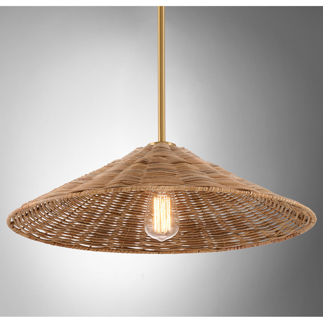 MERIDIAN, BOHEMIAN MID-CENTURY MODERN NATURAL BRASS PENDANT, PENDANT LIGHT