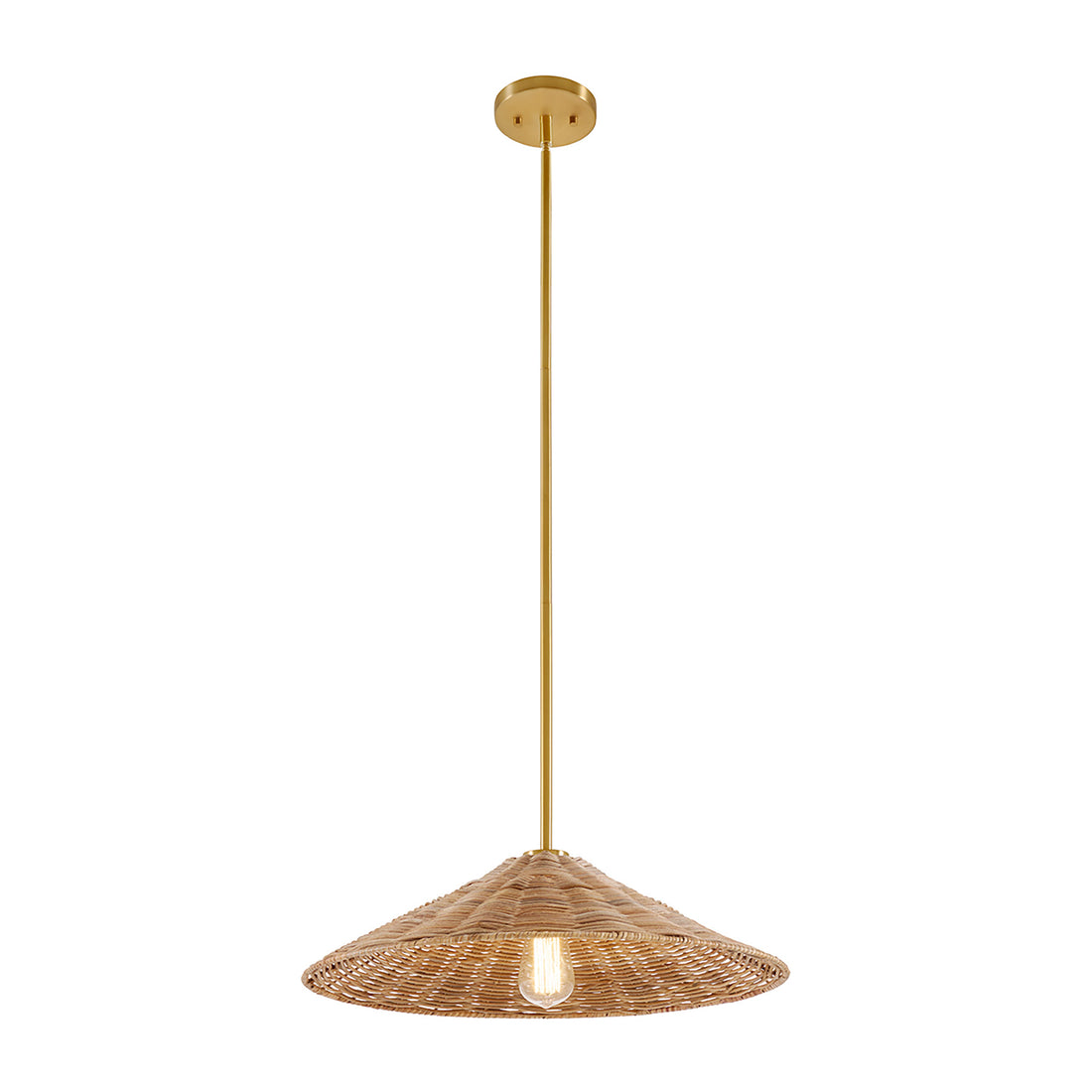 MERIDIAN, BOHEMIAN MID-CENTURY MODERN NATURAL BRASS PENDANT, PENDANT LIGHT
