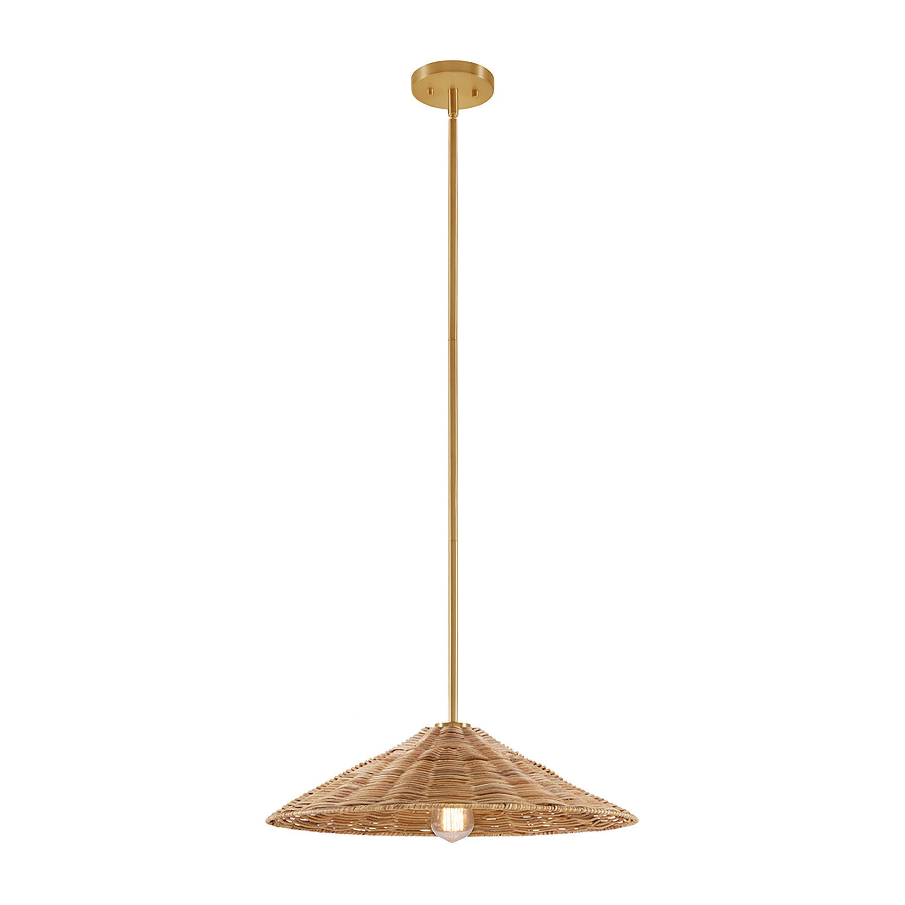 MERIDIAN, BOHEMIAN MID-CENTURY MODERN NATURAL BRASS PENDANT, PENDANT LIGHT