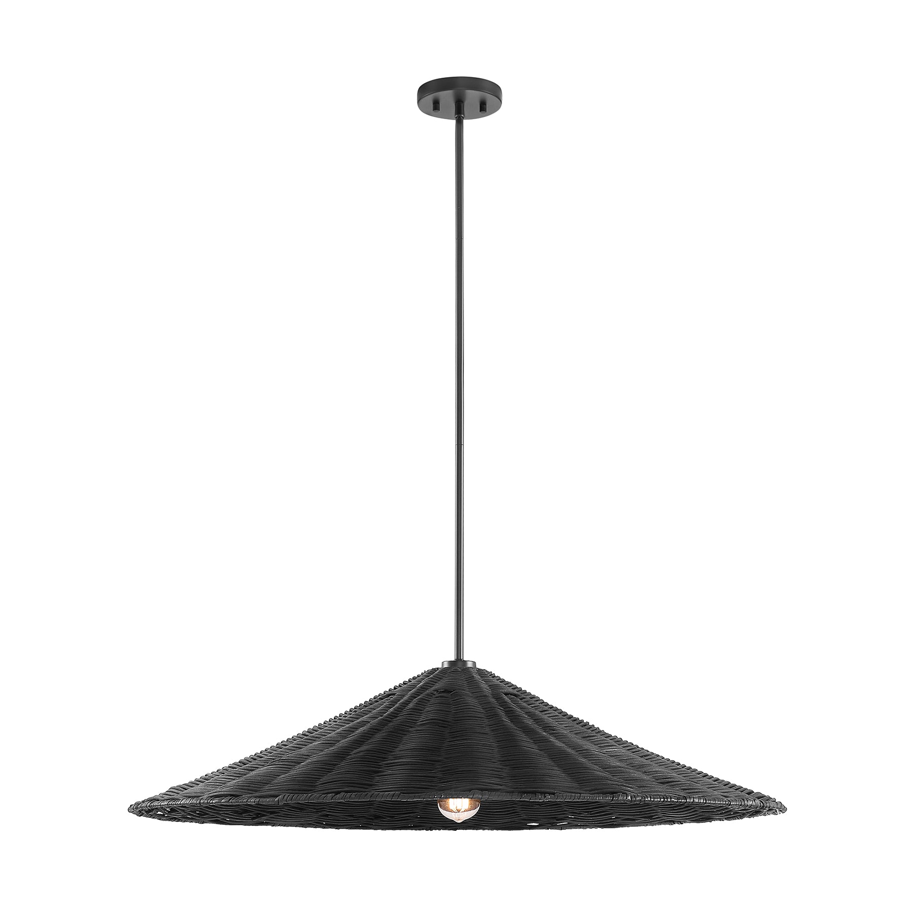 MERIDIAN, BOHEMIAN MID-CENTURY MODERN MATTE BLACK PENDANT, PENDANT LIGHT