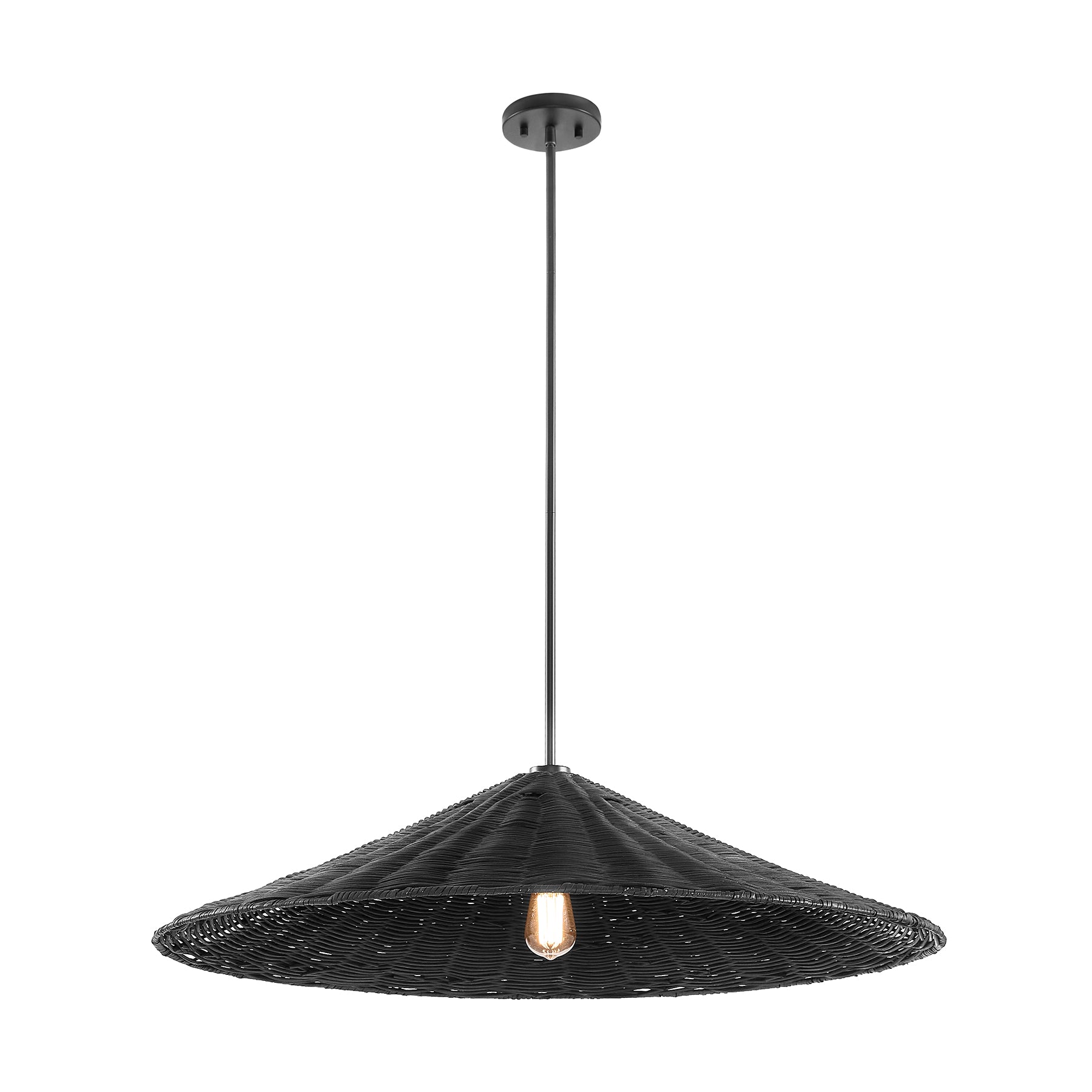 MERIDIAN, BOHEMIAN MID-CENTURY MODERN MATTE BLACK PENDANT, PENDANT LIGHT