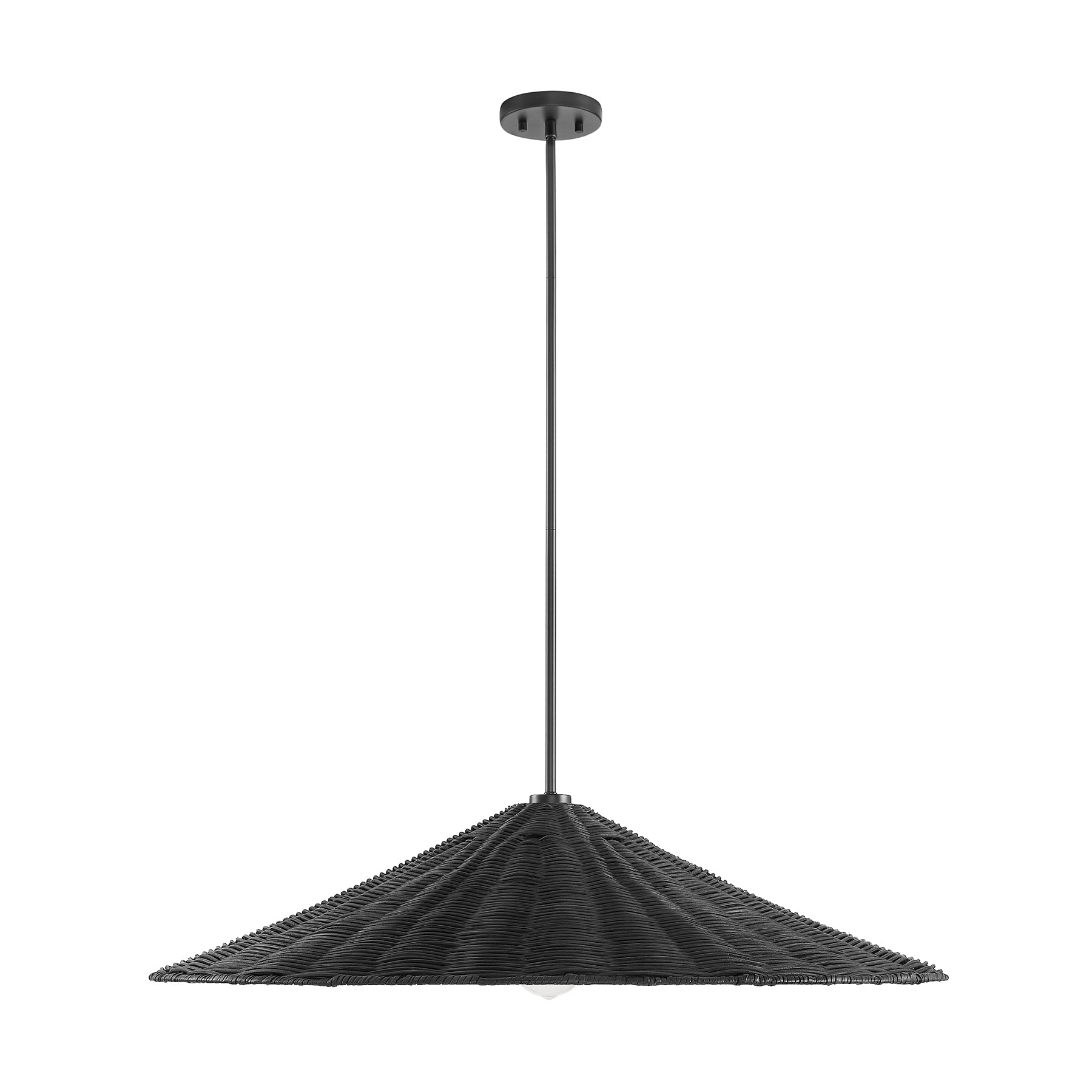 MERIDIAN, BOHEMIAN MID-CENTURY MODERN MATTE BLACK PENDANT, PENDANT LIGHT