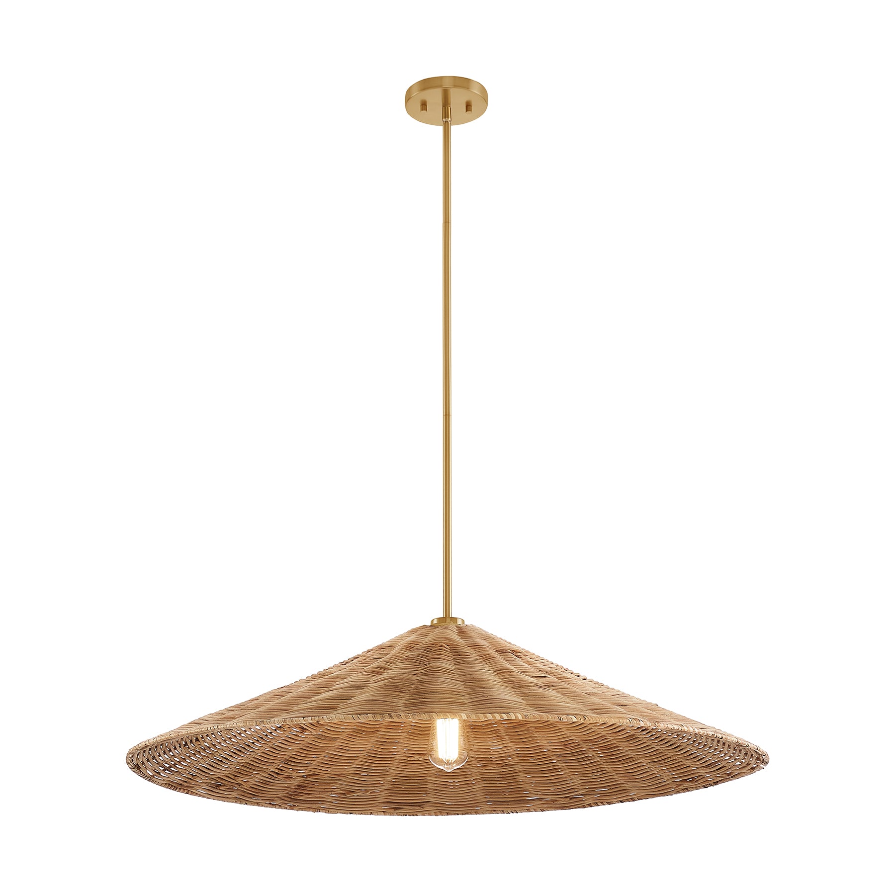 MERIDIAN, BOHEMIAN MID-CENTURY MODERN NATURAL BRASS PENDANT, PENDANT LIGHT