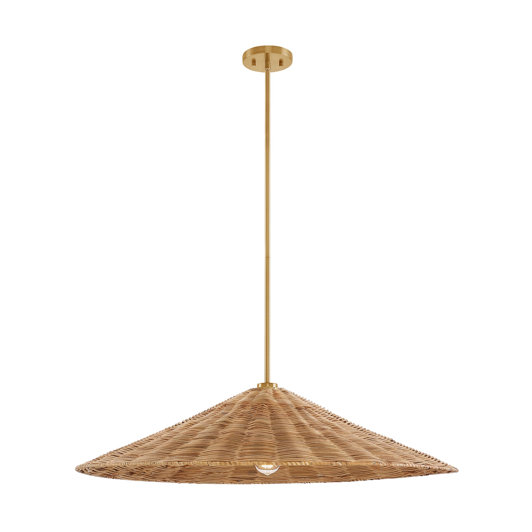 MERIDIAN, BOHEMIAN MID-CENTURY MODERN NATURAL BRASS PENDANT, PENDANT LIGHT