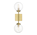 MERIDIAN, MID-CENTURY MODERN TRANSITIONAL NATURAL BRASS SCONCE, WALL SCONCES
