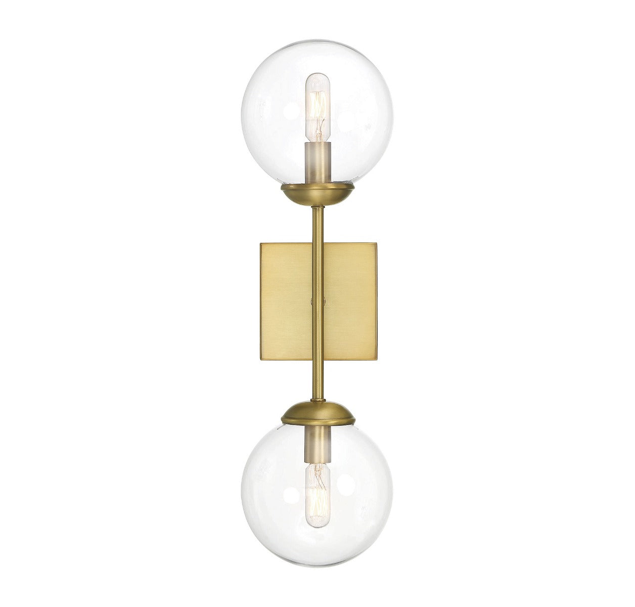 MERIDIAN, MID-CENTURY MODERN TRANSITIONAL NATURAL BRASS SCONCE, WALL SCONCES