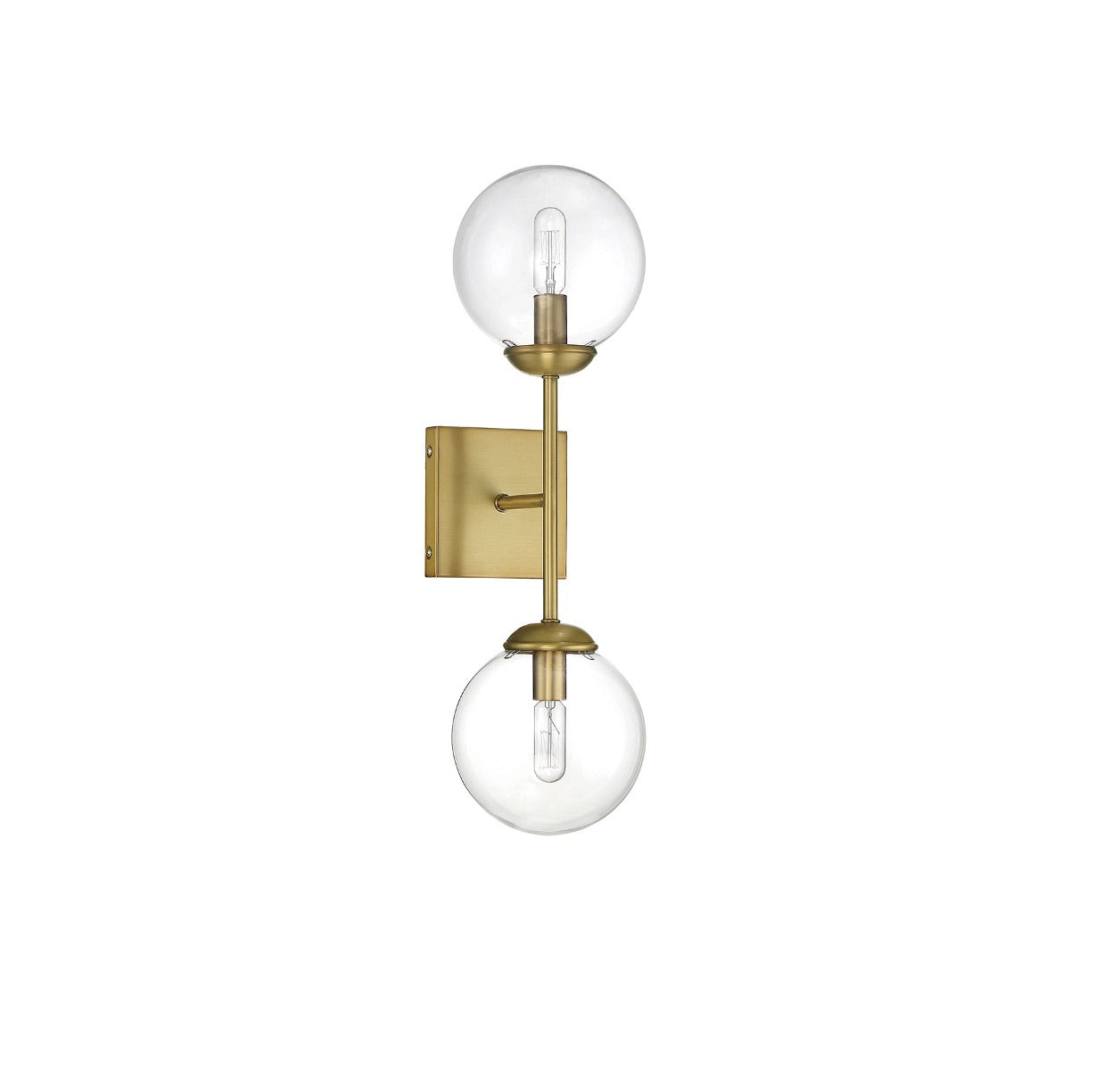 MERIDIAN, MID-CENTURY MODERN TRANSITIONAL NATURAL BRASS SCONCE, WALL SCONCES