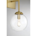 MERIDIAN, MID-CENTURY MODERN TRANSITIONAL NATURAL BRASS SCONCE, WALL SCONCES