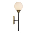 MERIDIAN, MID-CENTURY MODERN TRANSITIONAL OILED RUBBED BRONZE WITH NATURAL BRASS SCONCE, WALL SCONCES