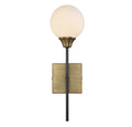 MERIDIAN, MID-CENTURY MODERN TRANSITIONAL OILED RUBBED BRONZE WITH NATURAL BRASS SCONCE, WALL SCONCES