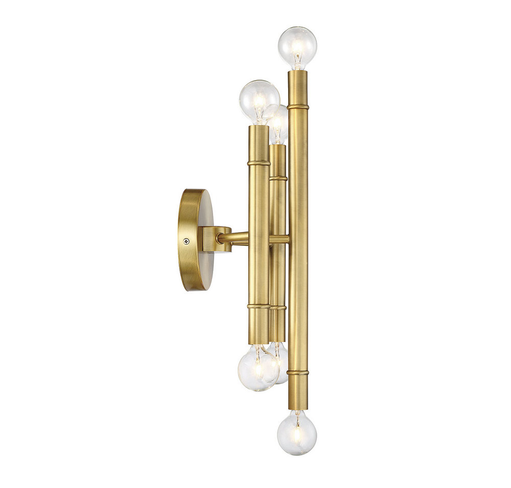 MERIDIAN, MID-CENTURY MODERN TRANSITIONAL NATURAL BRASS SCONCE 2, WALL SCONCES