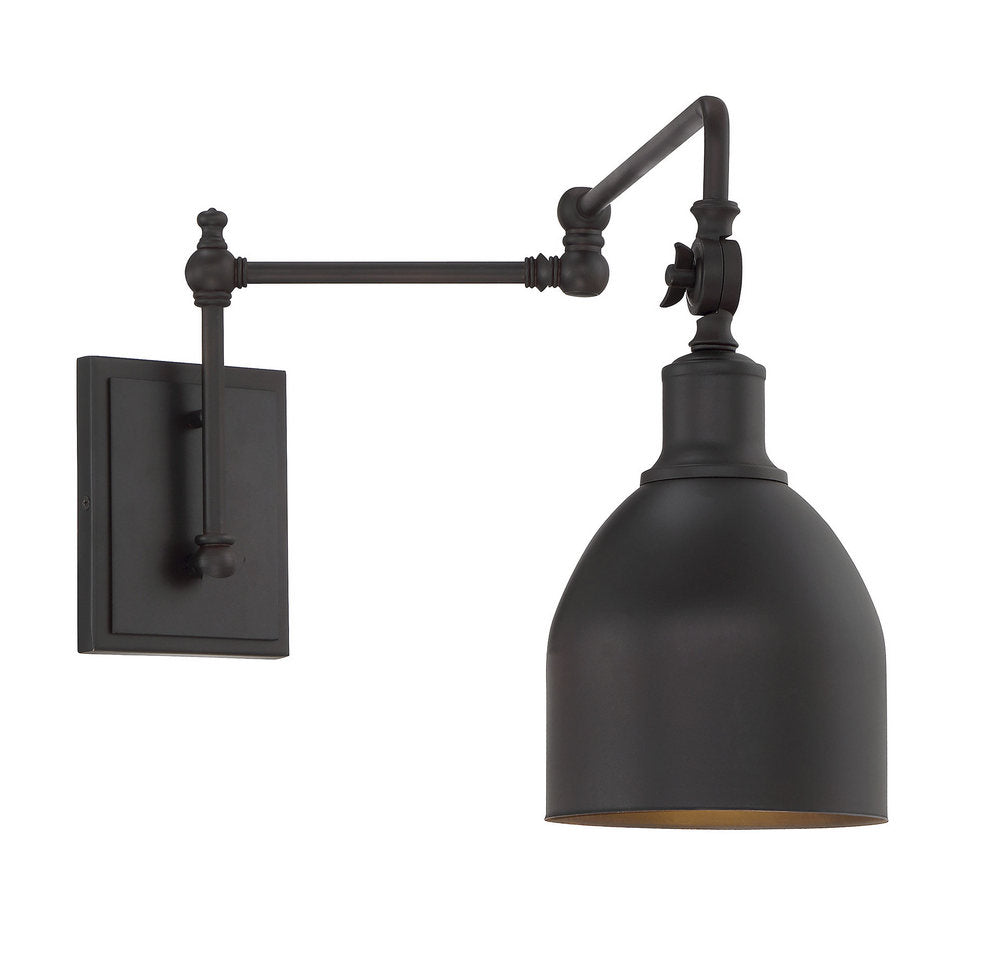 MERIDIAN, INDUSTRIAL RUSTIC OIL RUBBED BRONZE SCONCE, WALL SCONCES
