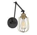 MERIDIAN, INDUSTRIAL RUSTIC OIL RUBBED BRONZE WITH NATURAL BRASS SCONCE, WALL SCONCES
