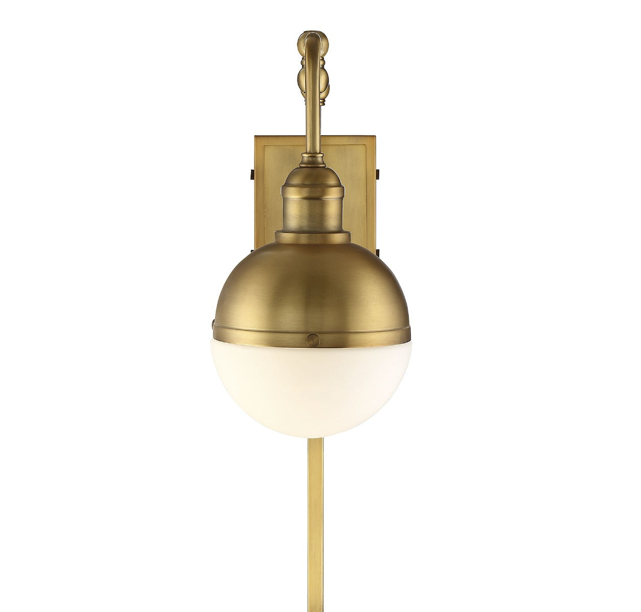 MERIDIAN, INDUSTRIAL RUSTIC NATURAL BRASS SCONCE, WALL SCONCES