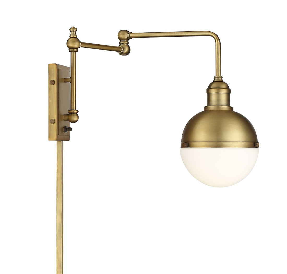 MERIDIAN, INDUSTRIAL RUSTIC NATURAL BRASS SCONCE, WALL SCONCES
