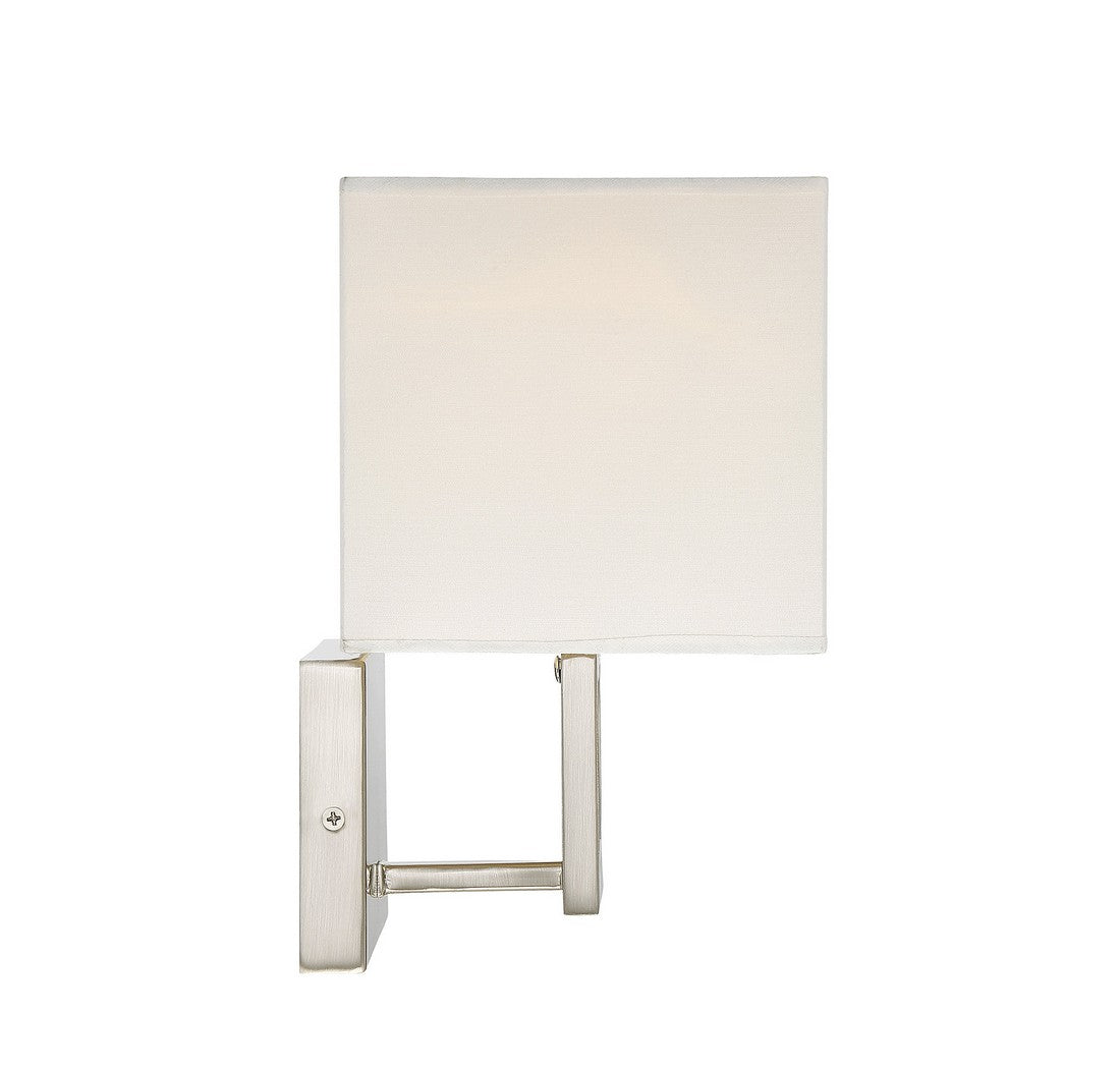 MERIDIAN, CONTEMPORARY BRUSHED NICKEL SCONCE, WALL SCONCES