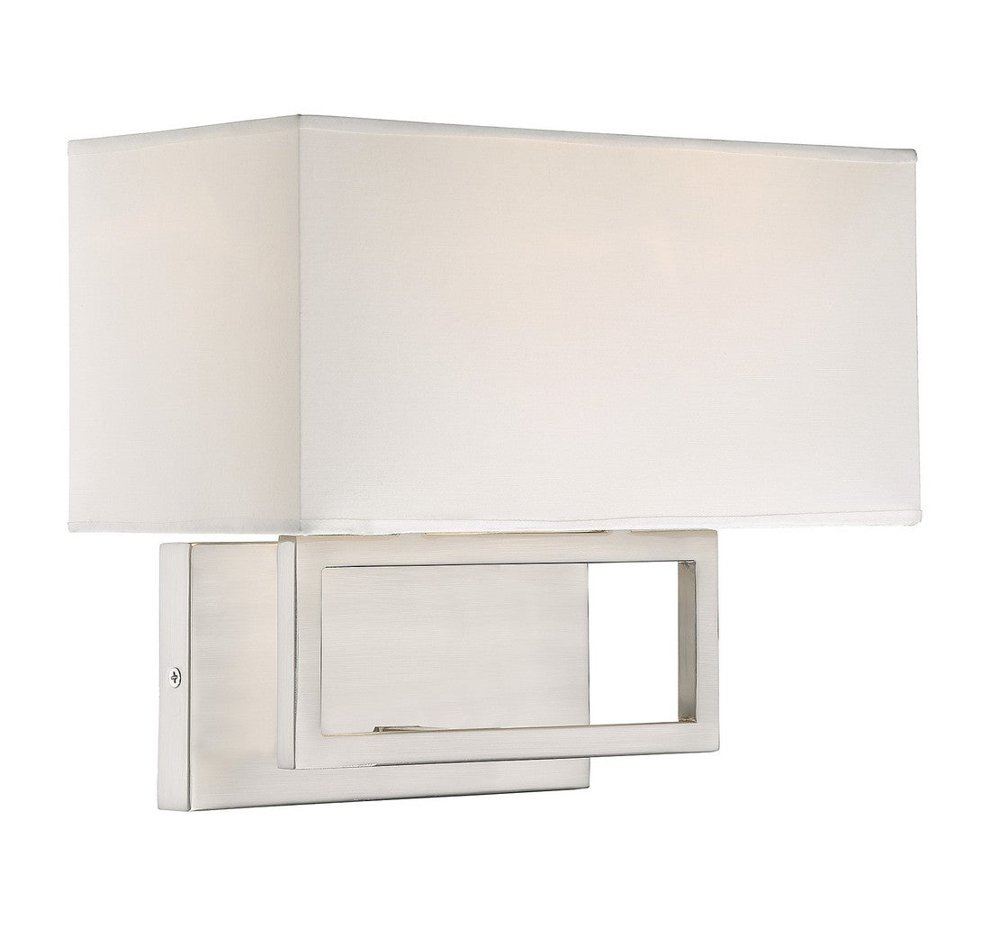 MERIDIAN, CONTEMPORARY BRUSHED NICKEL SCONCE, WALL SCONCES