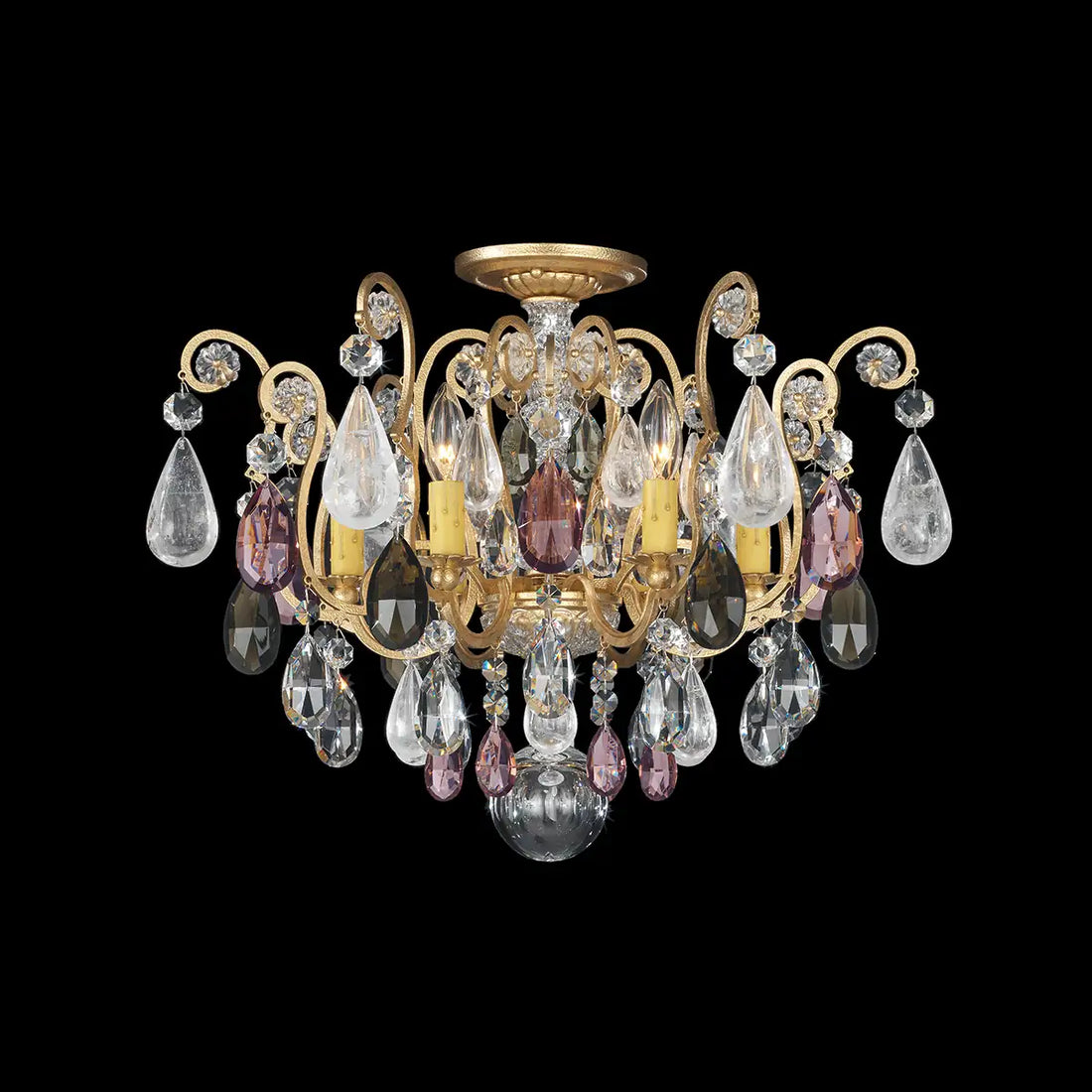 Schonbek, Renaissance Rock Crystal Semi-Flush Mount, SEMI FLUSH MOUNT LIGHT