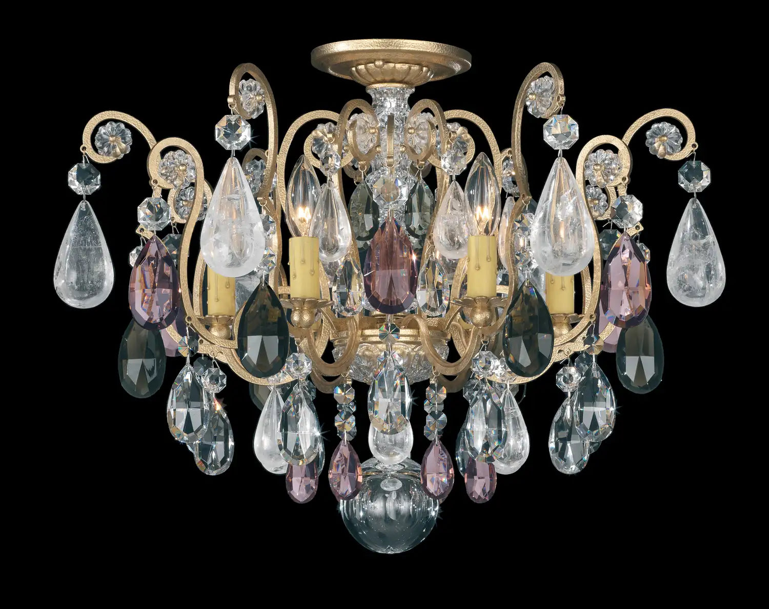 Schonbek, Renaissance Rock Crystal Semi-Flush Mount, SEMI FLUSH MOUNT LIGHT
