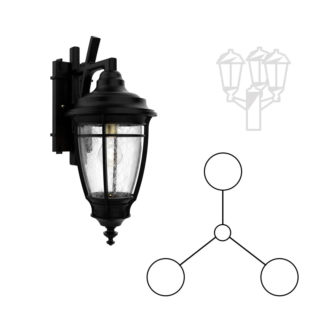SNOC PORTLAND - THREE HEAD DECORATIVE ARM DOWN CLOSED BOTTOM MOUNT FOR SMALL POST 10285 3A - Post
