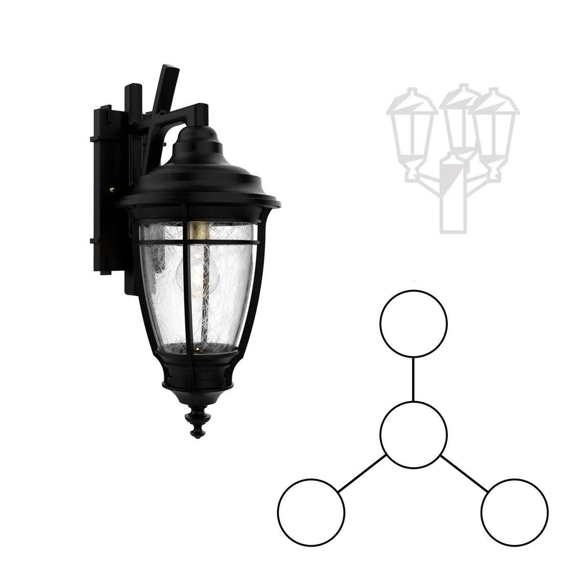 SNOC PORTLAND - THREE HEAD MOUNTING AND CENTER HEAD DECORATIVE ARM DOWN CLOSED BOTTOM FOR SMALL POST 10285 3A1 - Post