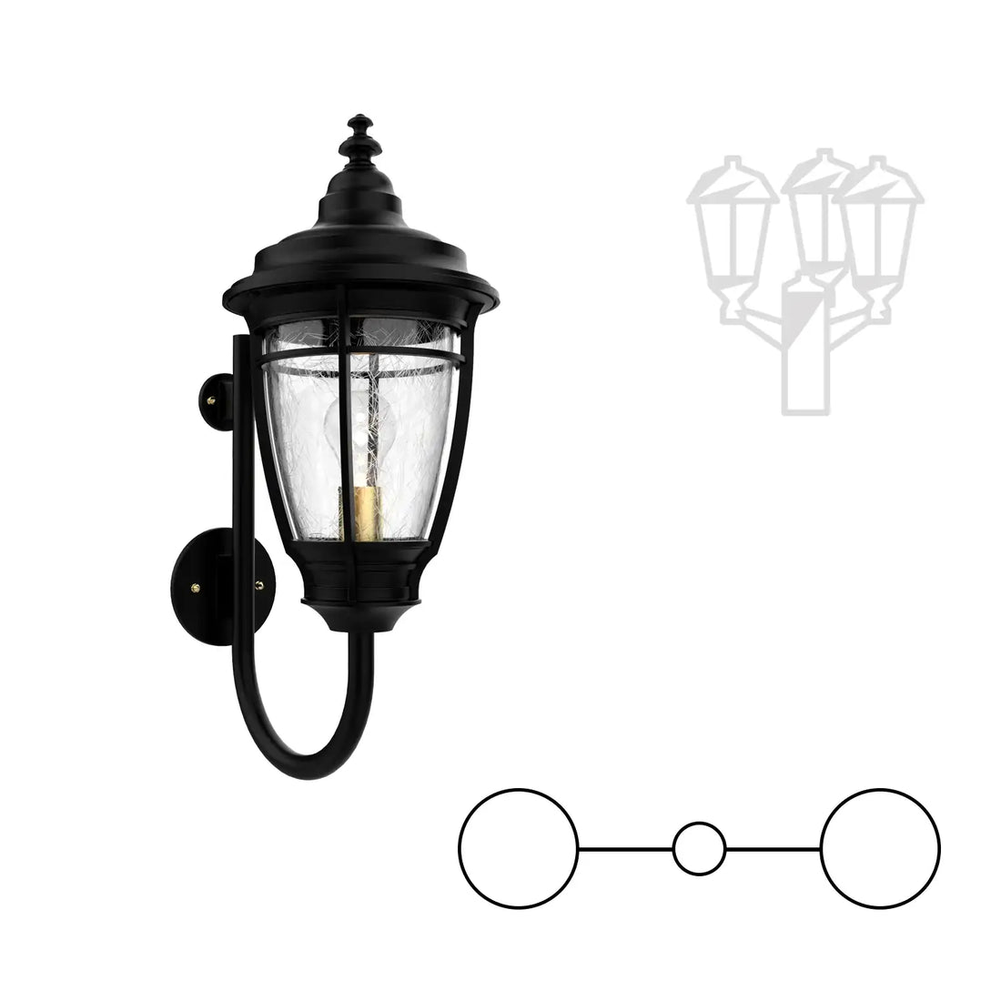 SNOC PORTLAND - TWO-HEAD MOUNT WITH CANE UP FOR SMALL POLE 10296 2A - Post