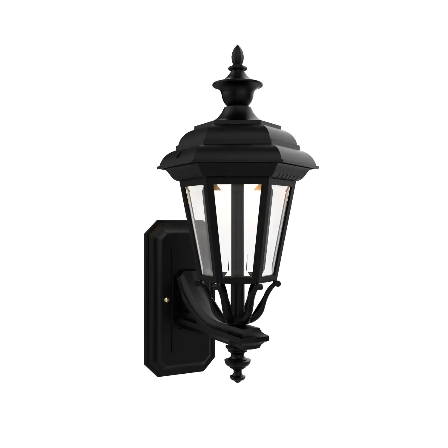 SNOC, JAMESTOWN - UPLIGHT WALL MOUNT WITH SMALL FINIAL 11412, OUTDOOR WALL LIGHTS
