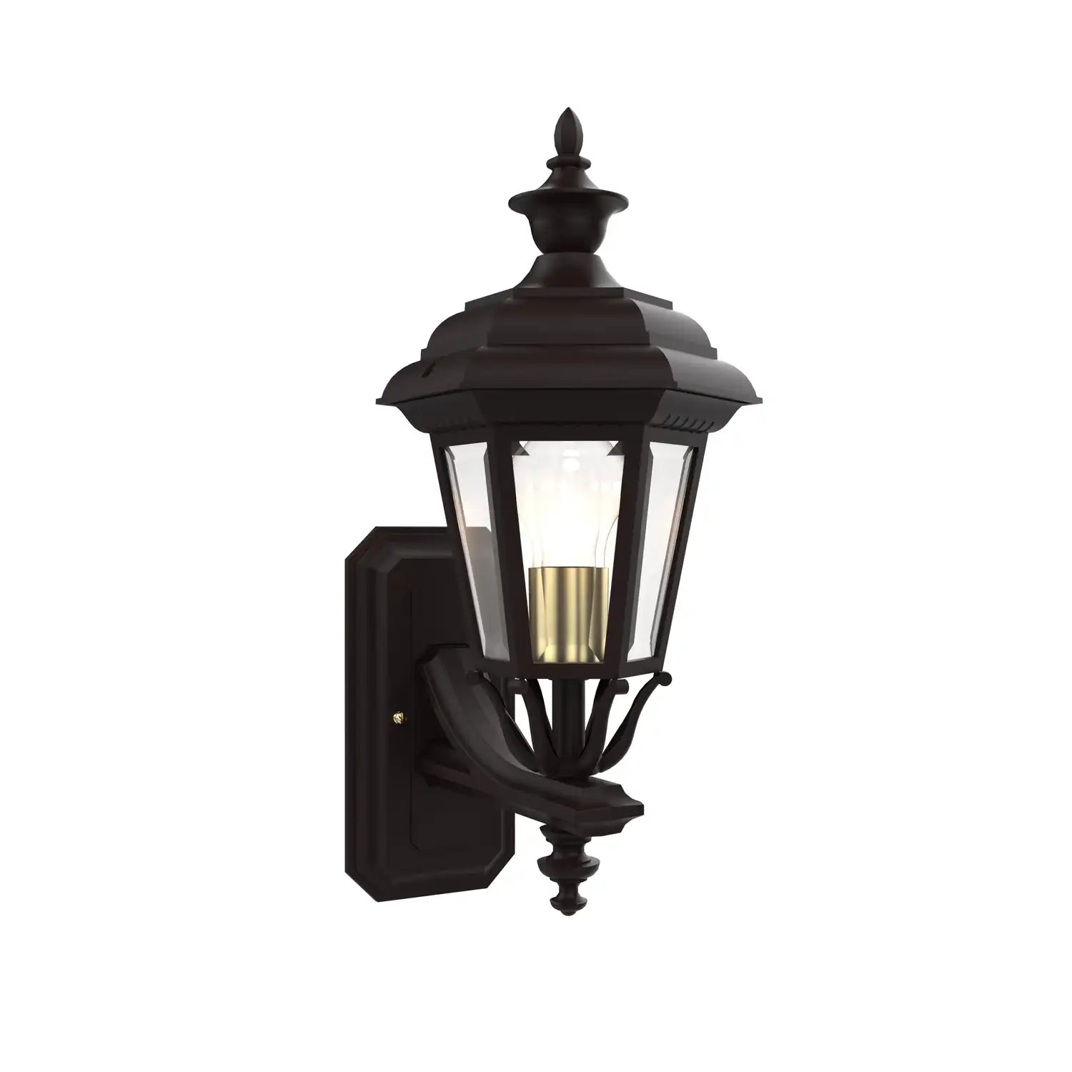 SNOC, JAMESTOWN - UPLIGHT WALL MOUNT WITH SMALL FINIAL 11412, OUTDOOR WALL LIGHTS