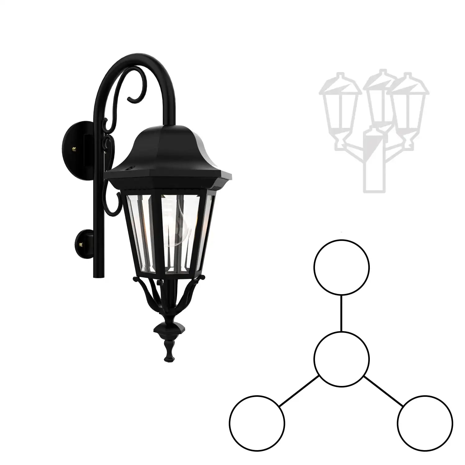 SNOC FLORENCE - THREE-HEAD MOUNTING AND CENTRAL HEAD DOWN WITH CLOSED BOTTOM CANE FOR SMALL SIZE POLE 13798 3A1 - Post