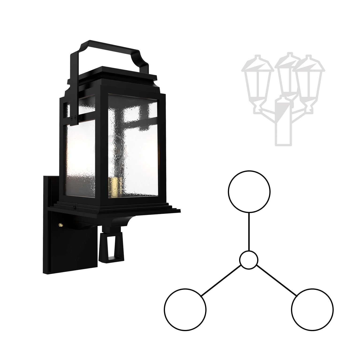 SNOC SERIE 65E - THREE HEAD UP MOUNT FOR SMALL POST 16502 3A - Post