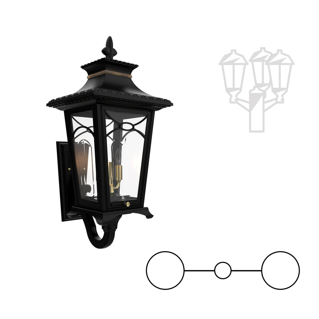 SNOC BELLISSIMA - DECORATIVE ARM UP DOUBLE HEAD MOUNT FOR MEDIUM POST 20124 2A - Post