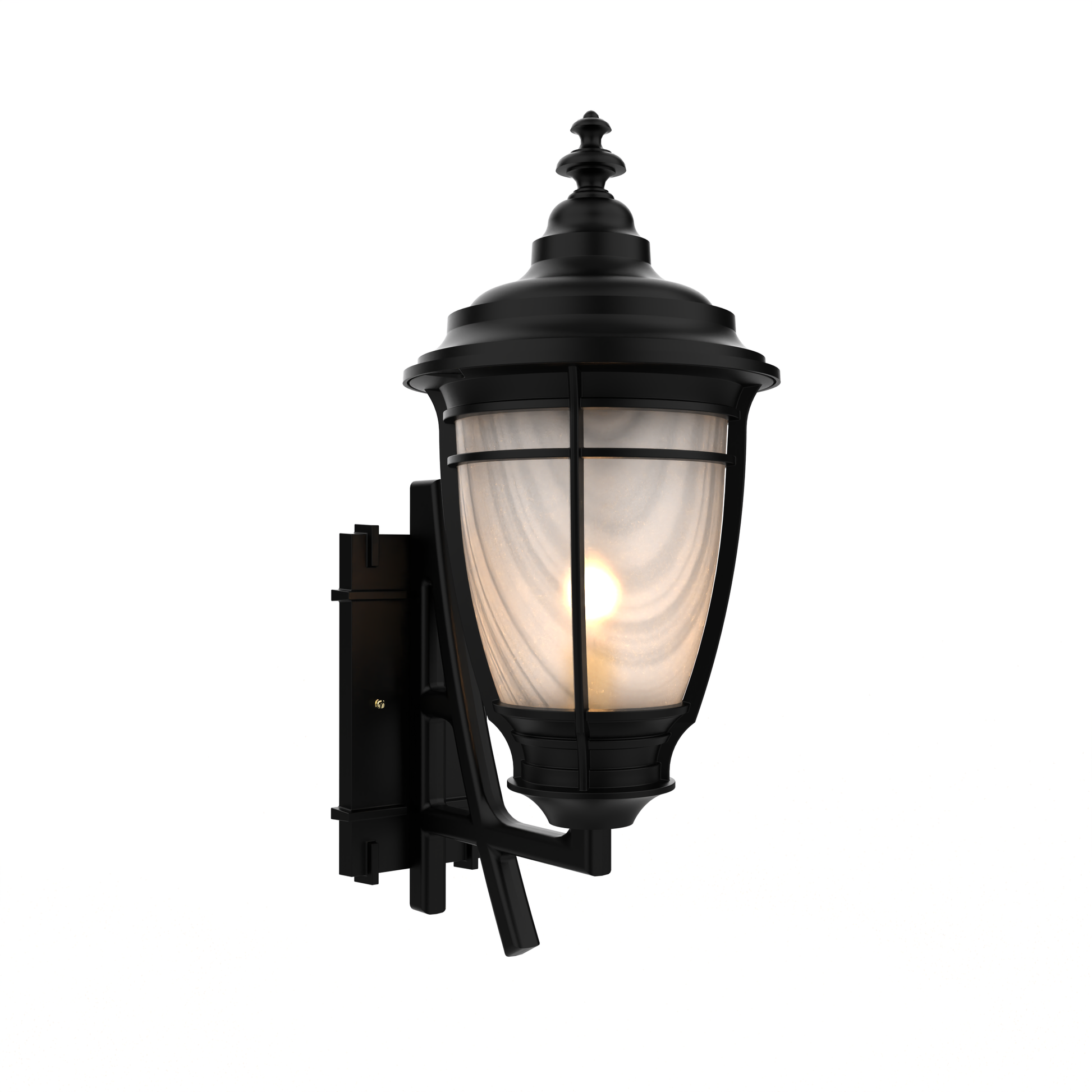 SNOC, PORTLAND - WALL MOUNT DECORATIVE ARM UP MEDIUM FORMAT 20284, OUTDOOR WALL LIGHTS