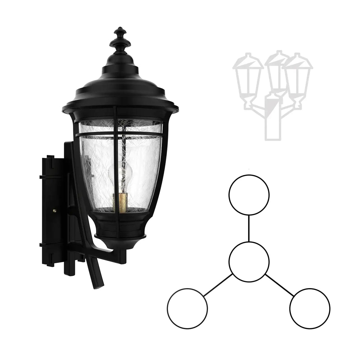 SNOC PORTLAND - 3 HEAD MOUNT & CENTER HEAD DECORATIVE ARM UP FOR MEDIUM POST 20284 3A1 - Post