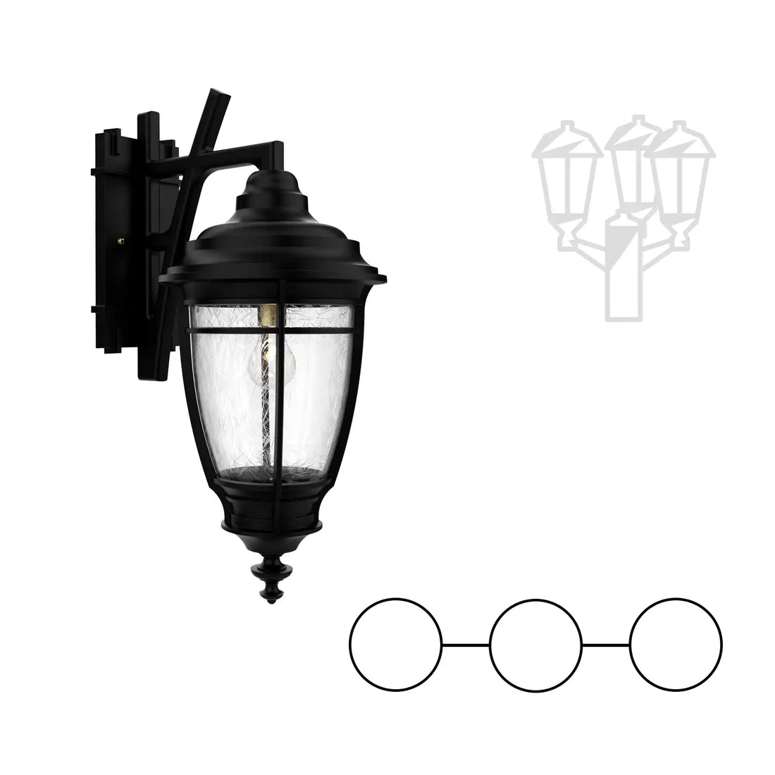 SNOC PORTLAND - DOUBLE HEAD MOUNT & CENTER HEAD DECORATIVE ARM DOWN MEDIUM ENCLOSED POST BOTTOM 20285 2A1 - Post