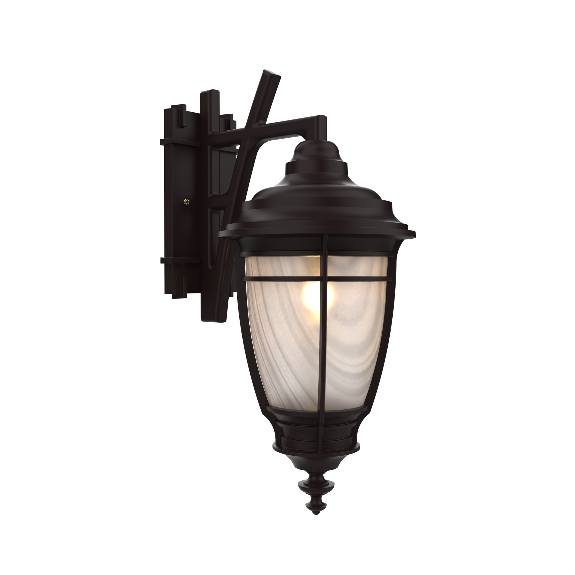 SNOC, PORTLAND - WALL MOUNT DECORATIVE ARM DOWN MEDIUM CLOSED BOTTOM 20285, OUTDOOR WALL LIGHTS