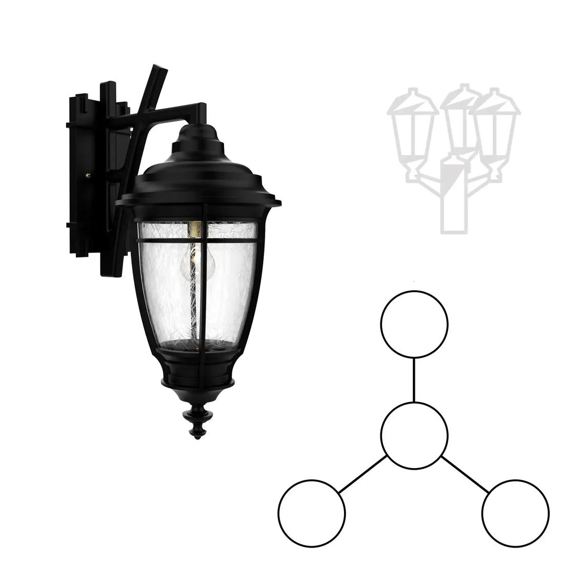 SNOC PORTLAND - THREE HEAD MOUNT & CENTER HEAD DECORATIVE ARM DOWN MEDIUM ENCLOSED POST BOTTOM 20285 3A1 - Post