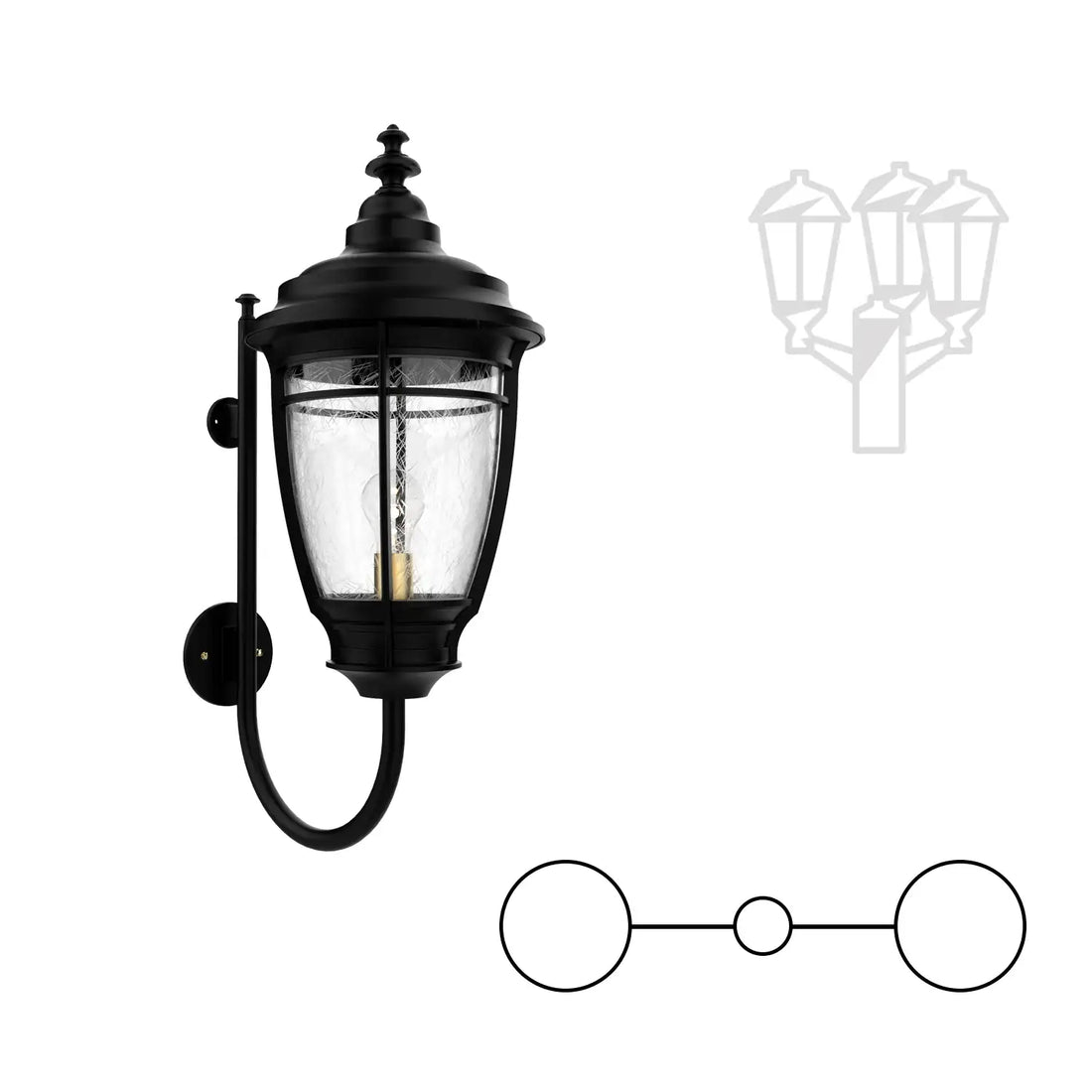 SNOC PORTLAND 20296 DOUBLE HEAD MOUNT WITH CANE UP FOR MEDIUM POST 20296 2A - Post