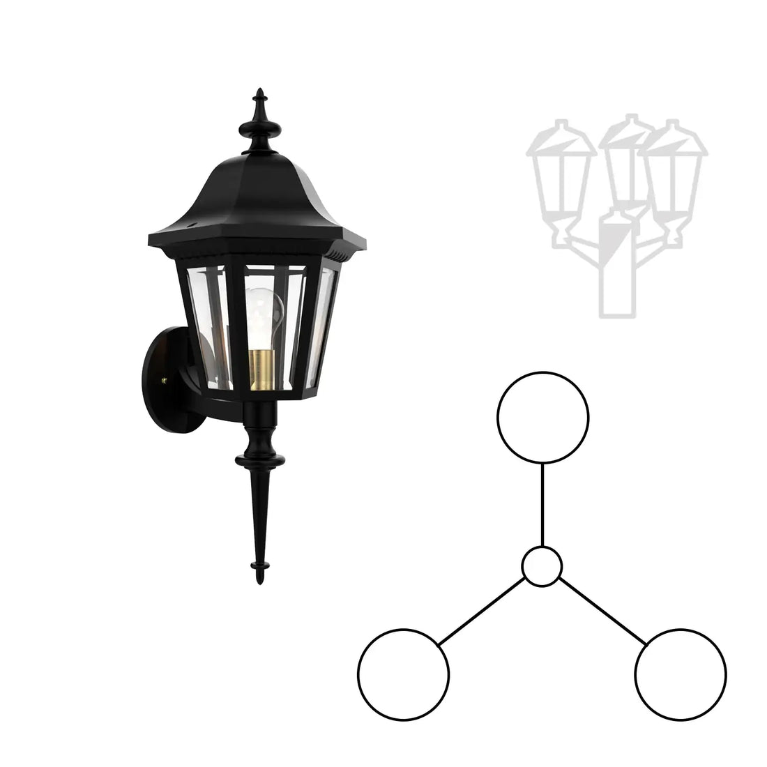 SNOC MANOR - 3 HEAD UP MOUNT FOR MEDIUM POST 21220 3A - Post