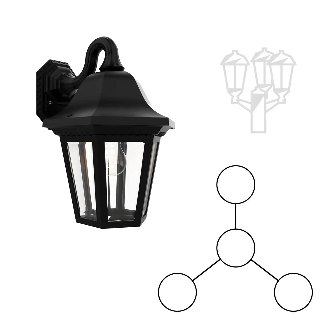 SNOC MANOR - THREE-HEAD MOUNTING AND CENTER HEAD DOWN OPEN BOTTOM FOR MEDIUM POST 21282 3A1 - Post
