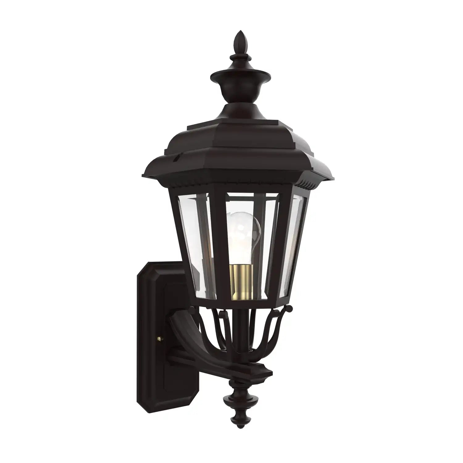 SNOC, JAMESTOWN - UPLIGHTER WALL MOUNT WITH MEDIUM FINIAL 21412, OUTDOOR WALL LIGHTS