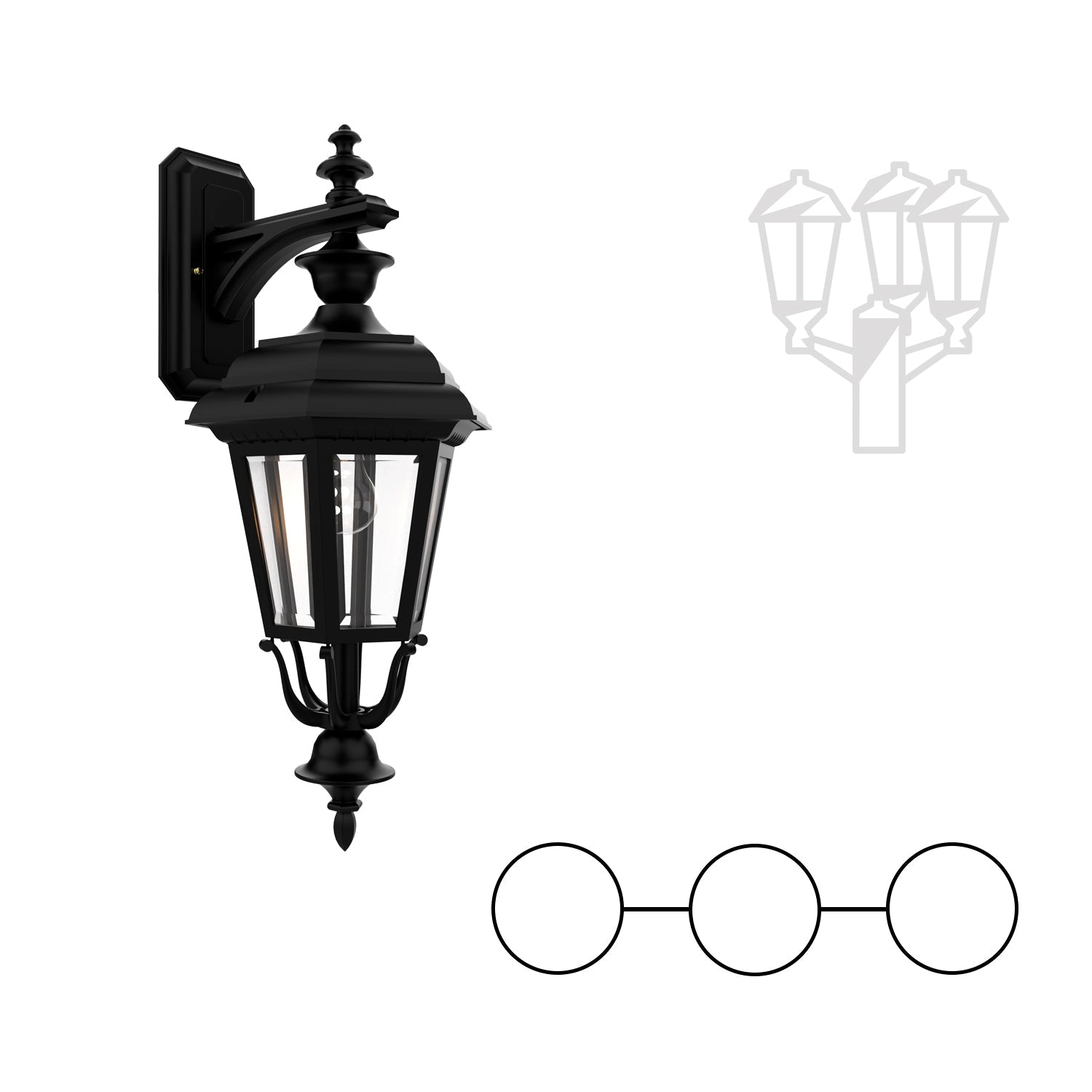 SNOC JAMESTOWN - DOUBLE HEAD MOUNTING AND CENTER HEAD DOWN CLOSED BOTTOM FOR MEDIUM SIZE POLE 21418 2A1 - Post