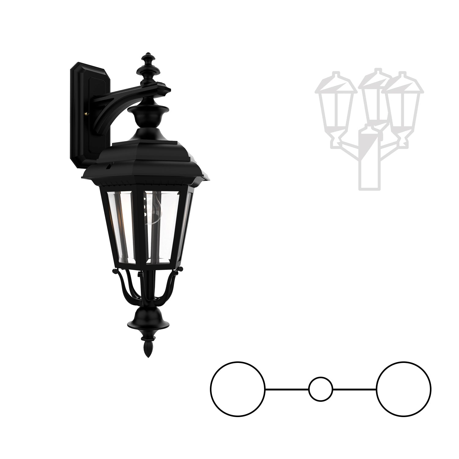 SNOC JAMESTOWN - TWO HEAD DOWN CLOSED BOTTOM MOUNT FOR MEDIUM POST 21418 2A - Post