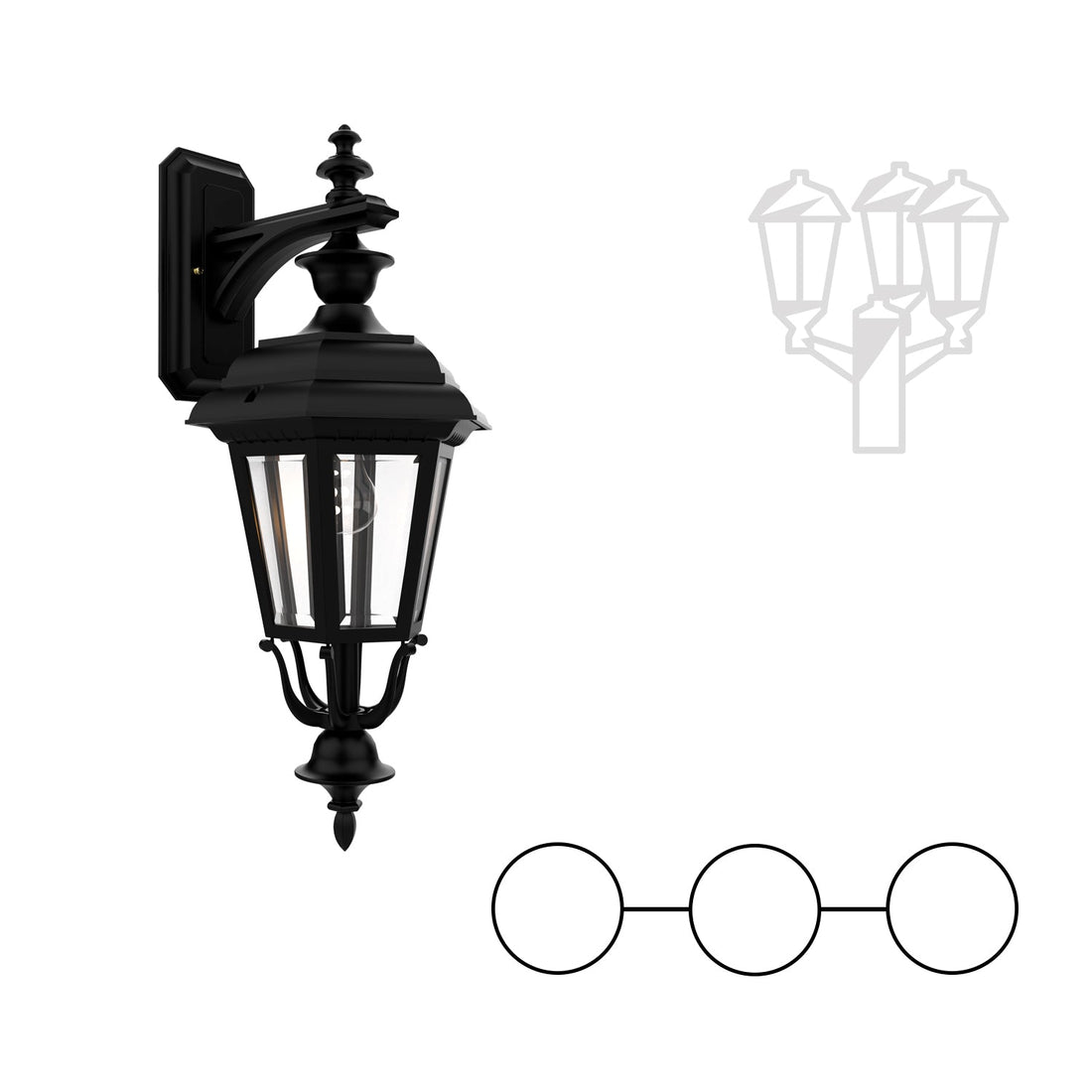 SNOC JAMESTOWN - DOUBLE HEAD MOUNTING AND CENTER HEAD DOWN CLOSED BOTTOM FOR MEDIUM SIZE POLE 21418 2A1 - Post