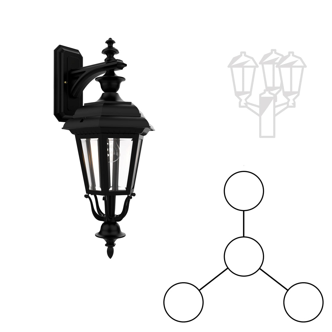 SNOC JAMESTOWN - THREE-HEAD MOUNTING AND CENTER HEAD DOWN CLOSED BOTTOM FOR MEDIUM POLE 21418 3A1 - Post