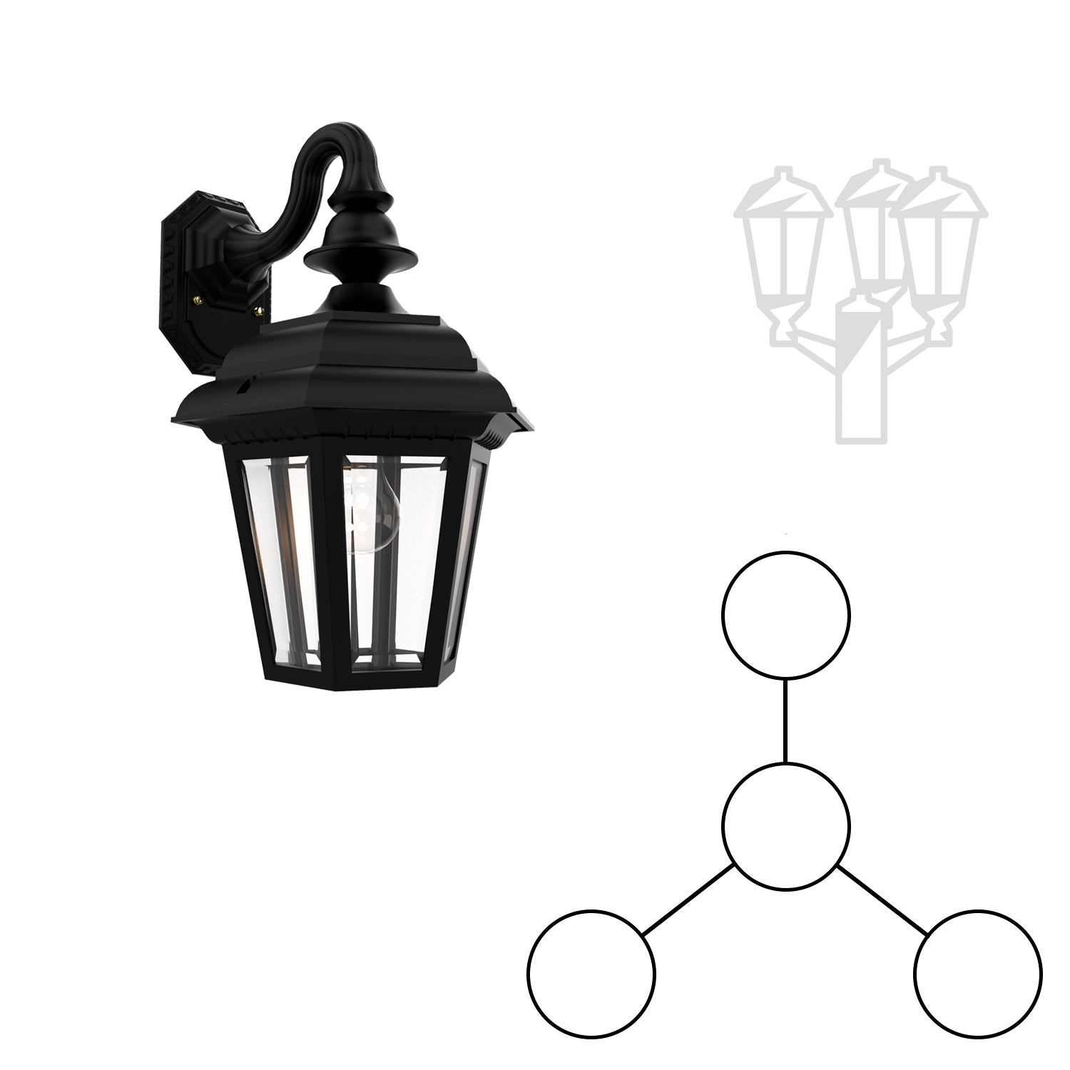 SNOC JAMESTOWN - THREE-HEAD MOUNTING AND CENTER HEAD DOWN OPEN BOTTOM FOR MEDIUM POLE 21482 3A1 - Post