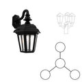 SNOC JAMESTOWN - THREE-HEAD MOUNTING AND CENTER HEAD DOWN OPEN BOTTOM FOR MEDIUM POLE 21482 3A1 - Post