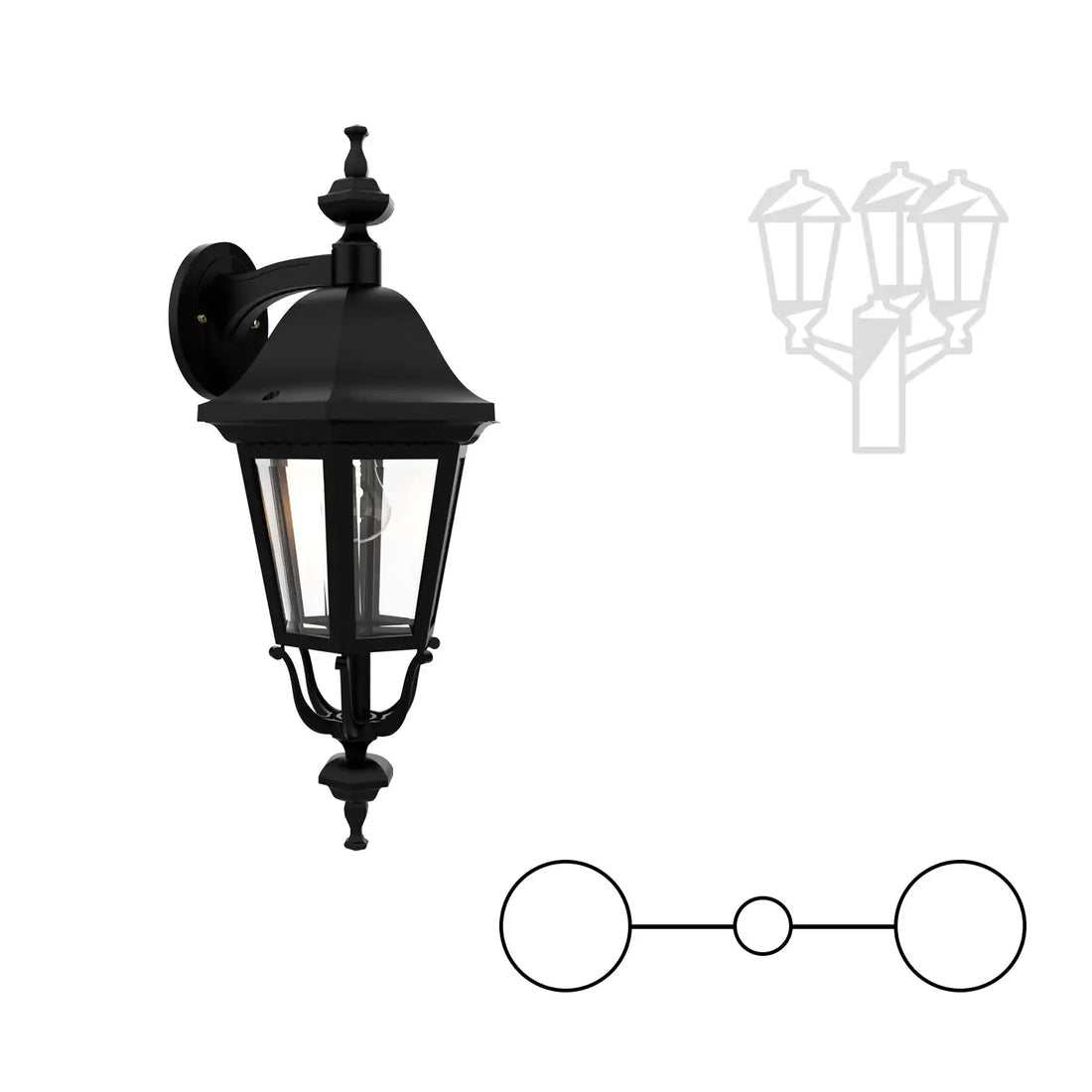 SNOC FLORENCE - CLOSED BOTTOM DOUBLE HEAD DOWN MOUNT FOR MEDIUM POST 23725 2A - Post