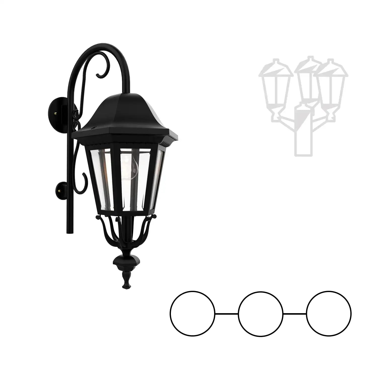 SNOC FLORENCE - TWO-HEAD MOUNTING AND CENTER HEAD DOWN WITH CLOSED BOTTOM CANE FOR MEDIUM SIZE POLE 23798 2A1 - Post