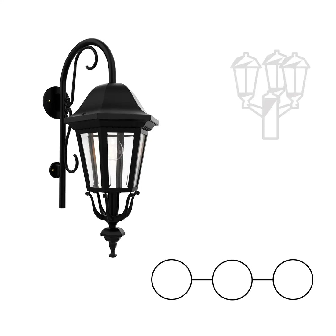 SNOC FLORENCE - TWO-HEAD MOUNTING AND CENTER HEAD DOWN WITH CLOSED BOTTOM CANE FOR MEDIUM SIZE POLE 23798 2A1 - Post