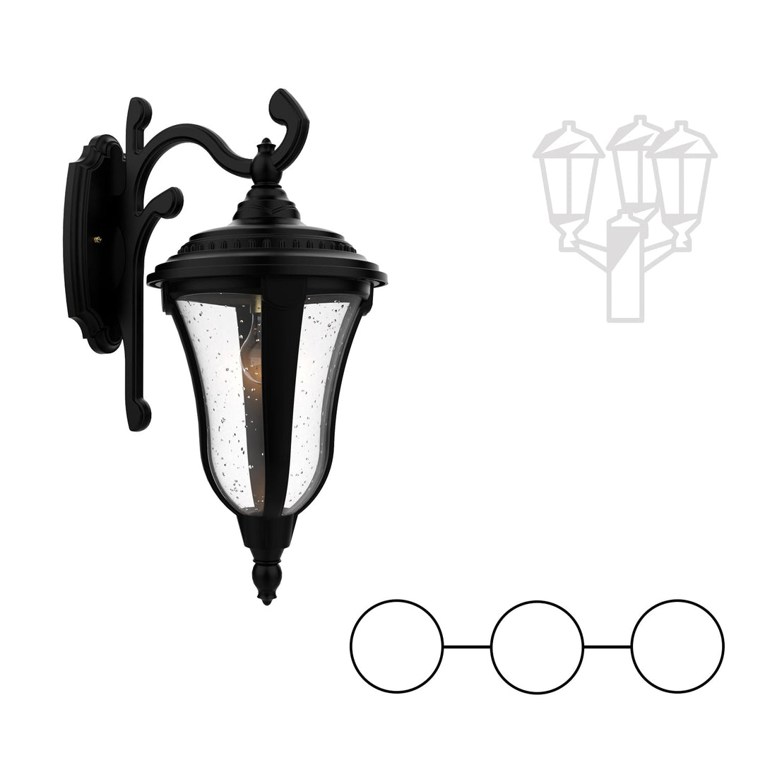 SNOC MUNICH - DOUBLE HEAD MOUNT AND CENTER HEAD DECORATIVE ARM DOWN CLOSED BOTTOM FOR MEDIUM POST 24283 2A1 - Post